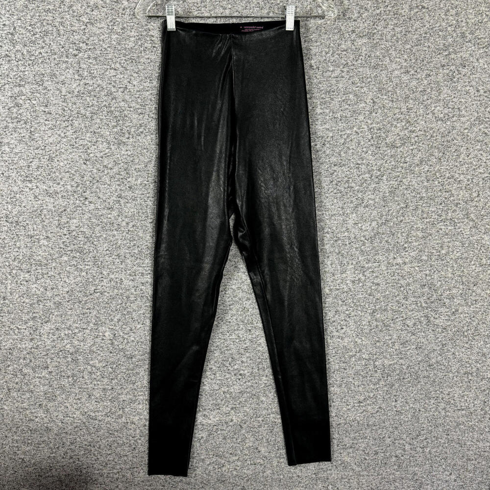 Commando Women's Size Medium Solid Black Faux Lea… - image 1